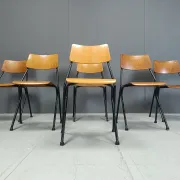 Chaises de salle à manger en contreplaqué post-moderne, années 1970