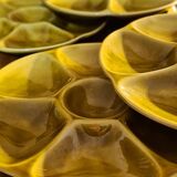 Set of six Gien oyster plates