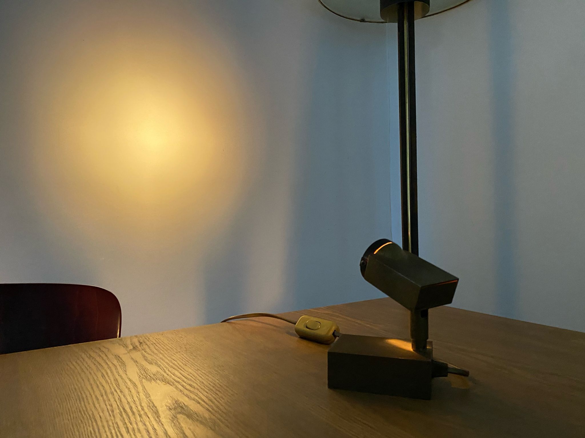 Halogen spot lamp solid brass modernist vintage design 70s