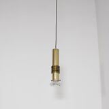 Ensemble de pendentifs en laiton avec lentille en verre massif, Pays-Bas, années 1970