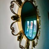 Curved witch eye mirror, 50s / 60s - 46cm