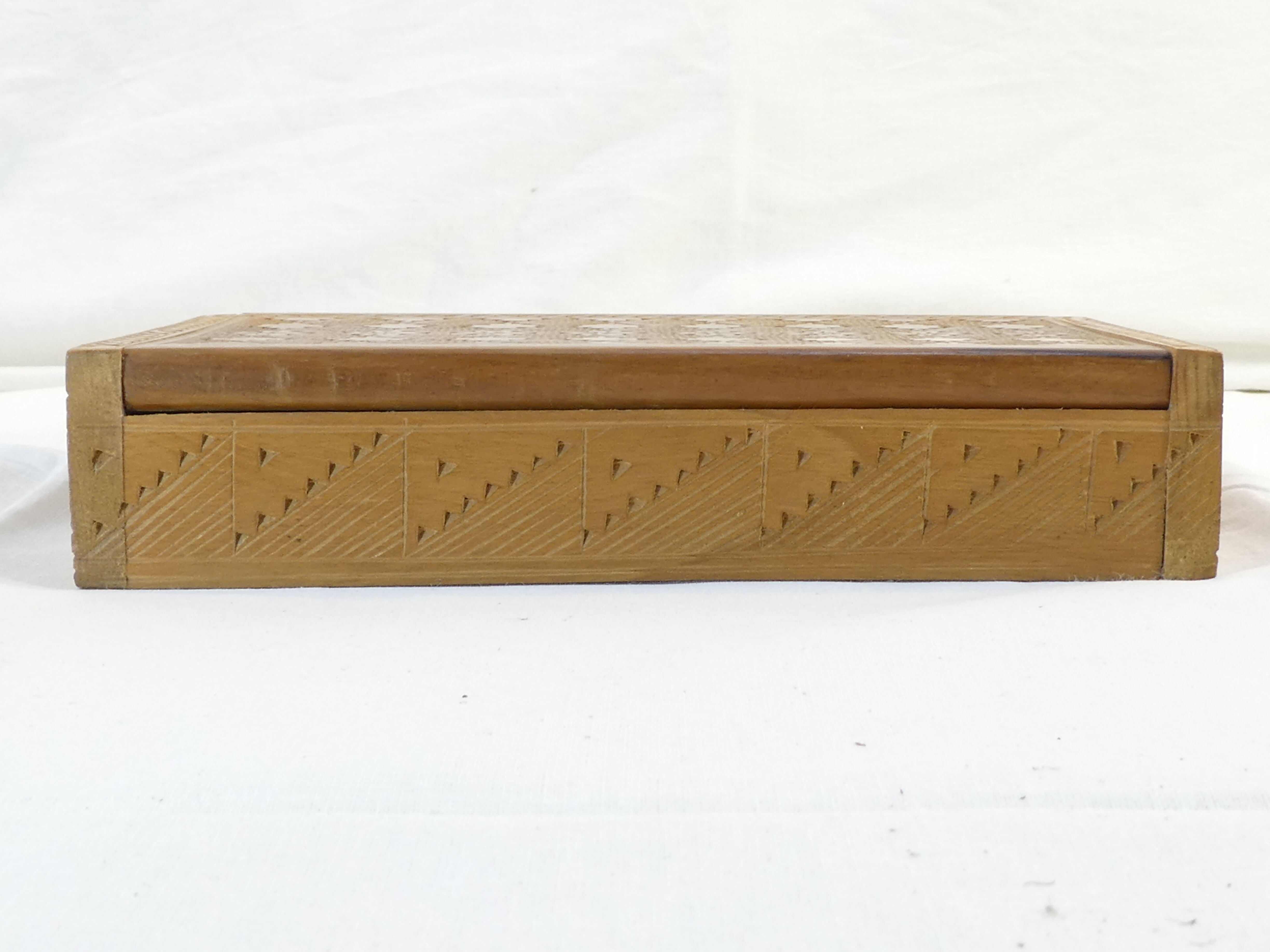 Old carved wooden box