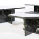 Postmodern marble nesting tables Italy, set of 3, 80s 90s