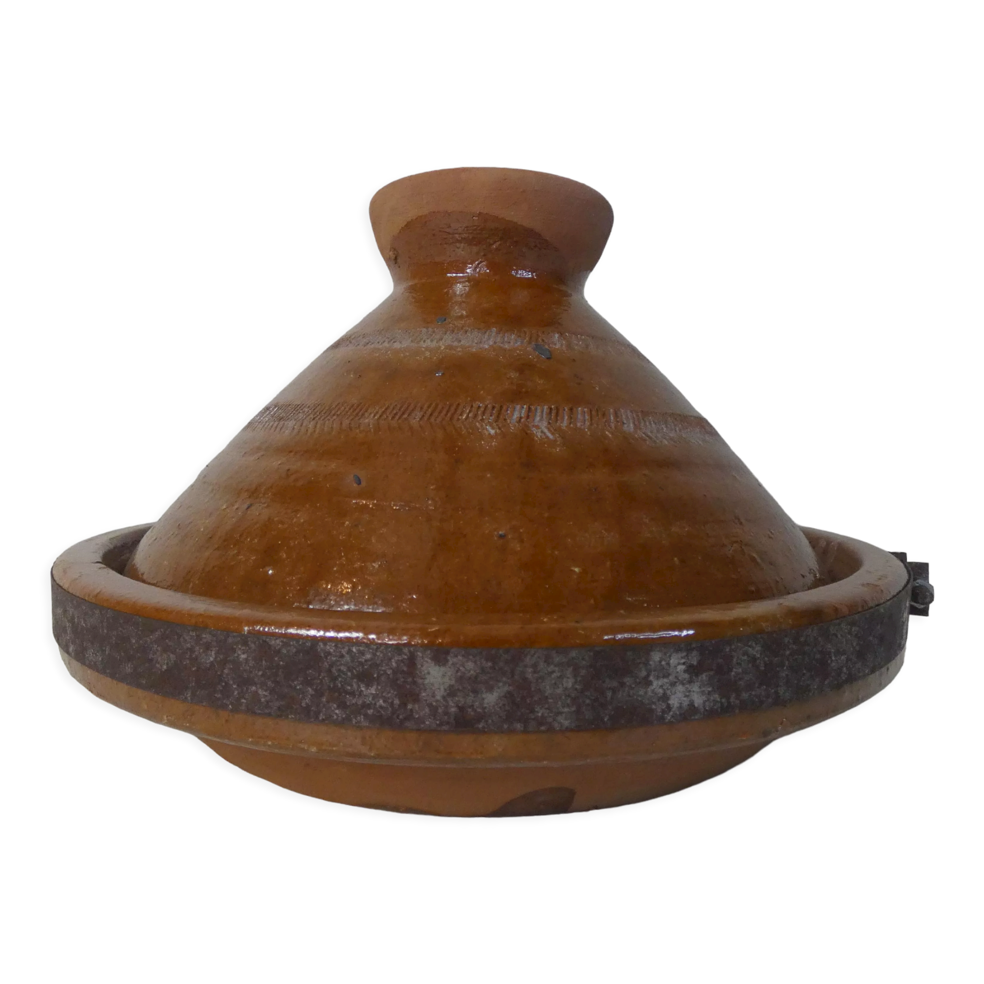 Old glazed terracotta tagine