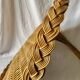 Antique large round wicker and bamboo presentation basket - diameter: 59 cm