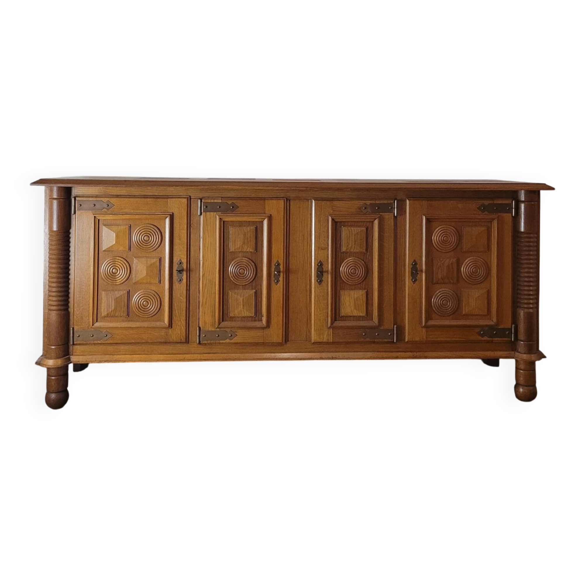Solid oak enfilade Art Deco, circa 1940.