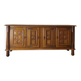 Solid oak enfilade Art Deco, circa 1940.