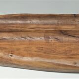 Sculptural cut solid walnut vintage monoxyl