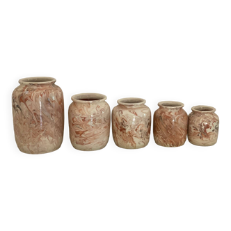 Series of terracotta pots