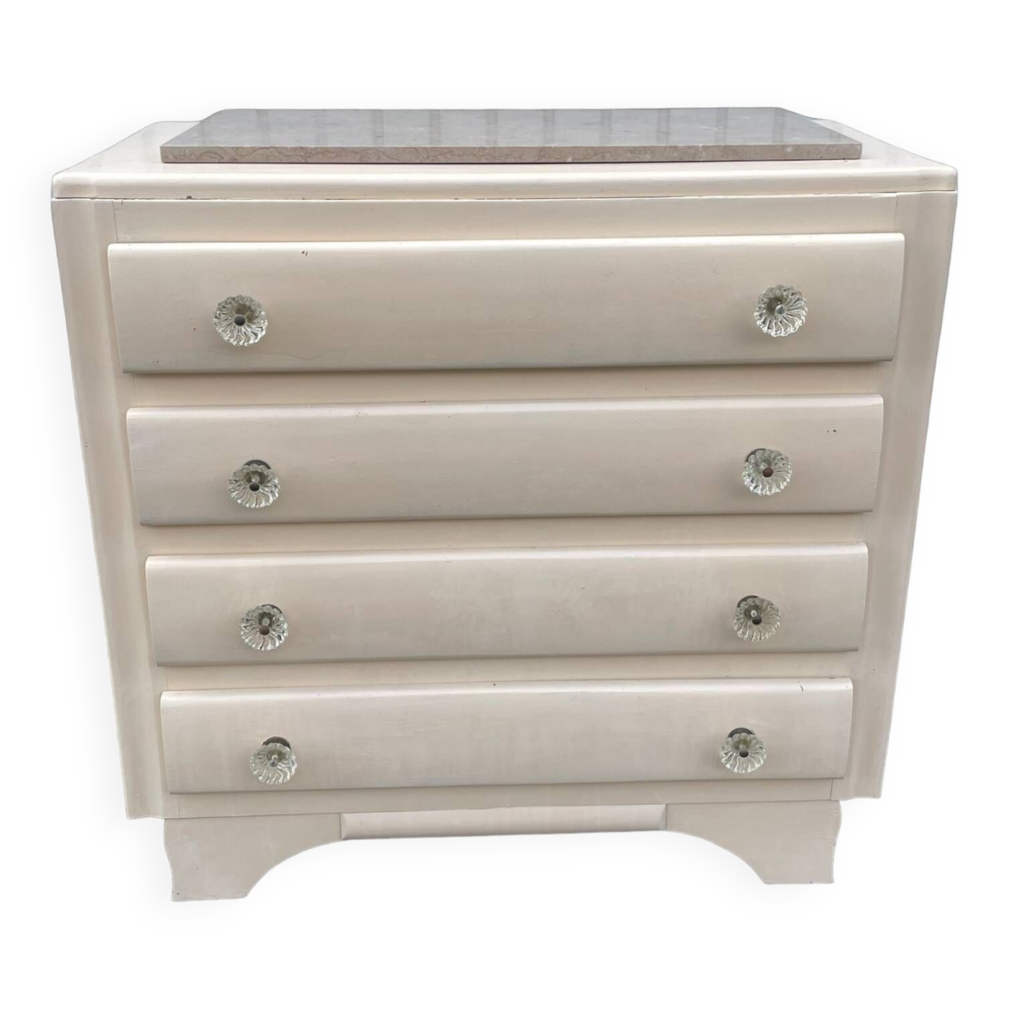 Art Deco chest of drawers with moustache feet, 1930