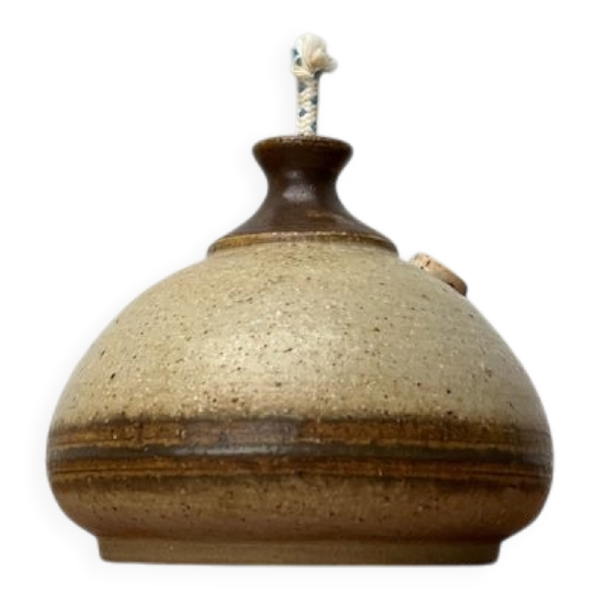 Mid-century Danish studio ceramic oil lamp by Bjergard, 1960s.