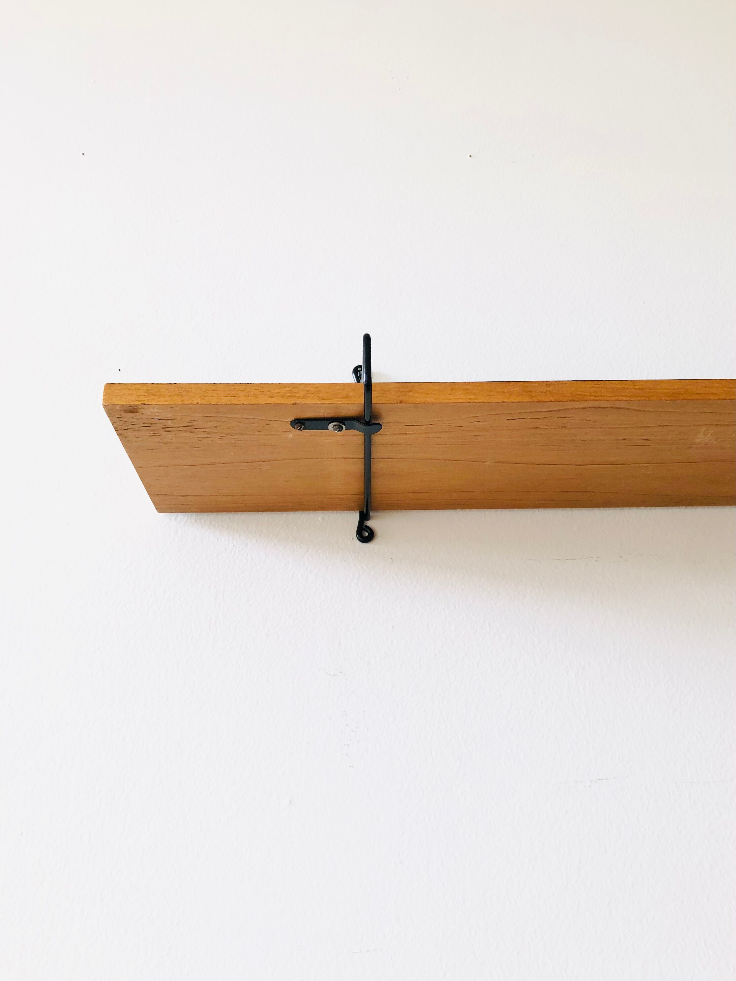 Wall shelf L82cm metal and wood