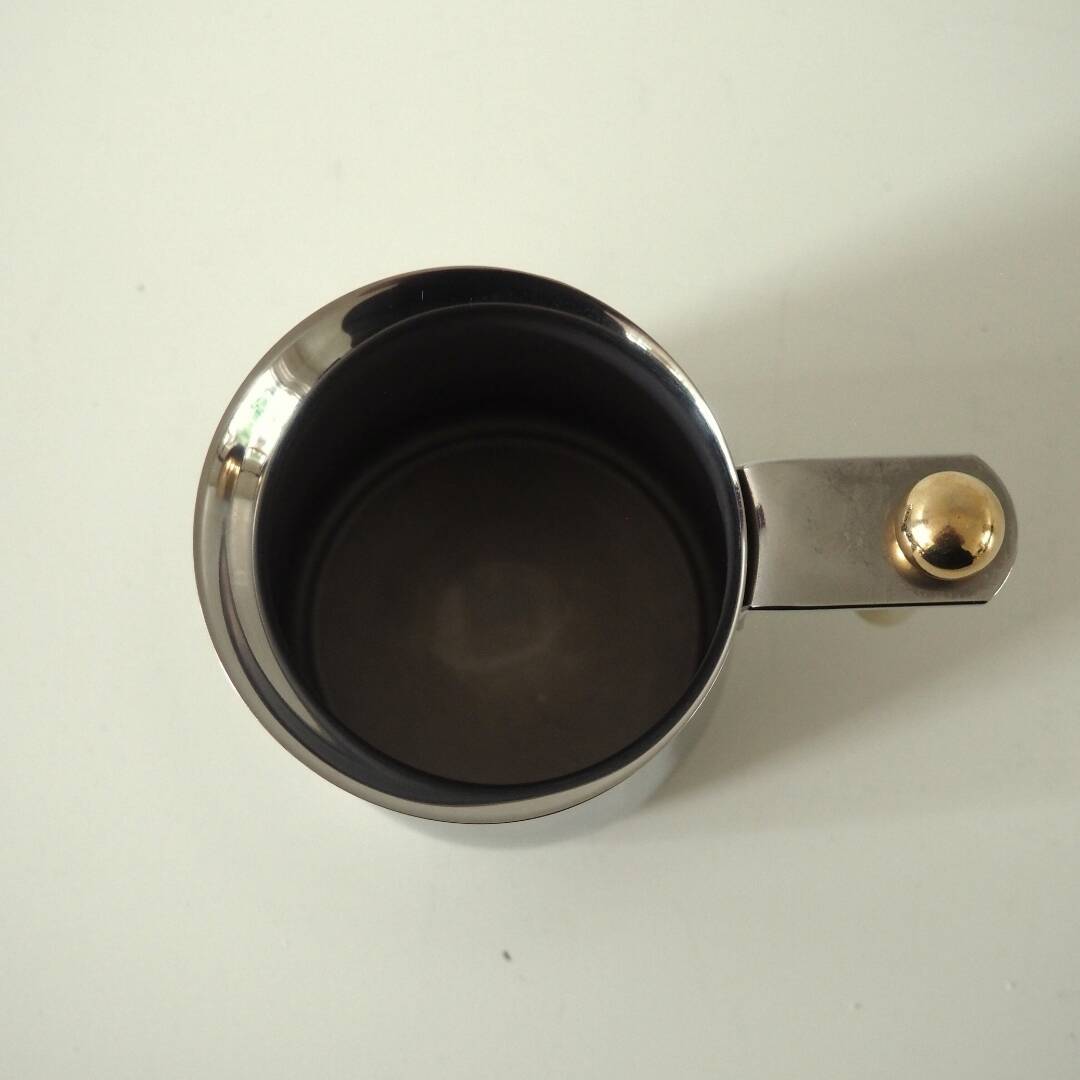 1980S Kitty Oro Guido Bergna Gilded Stainless Steel Creamer