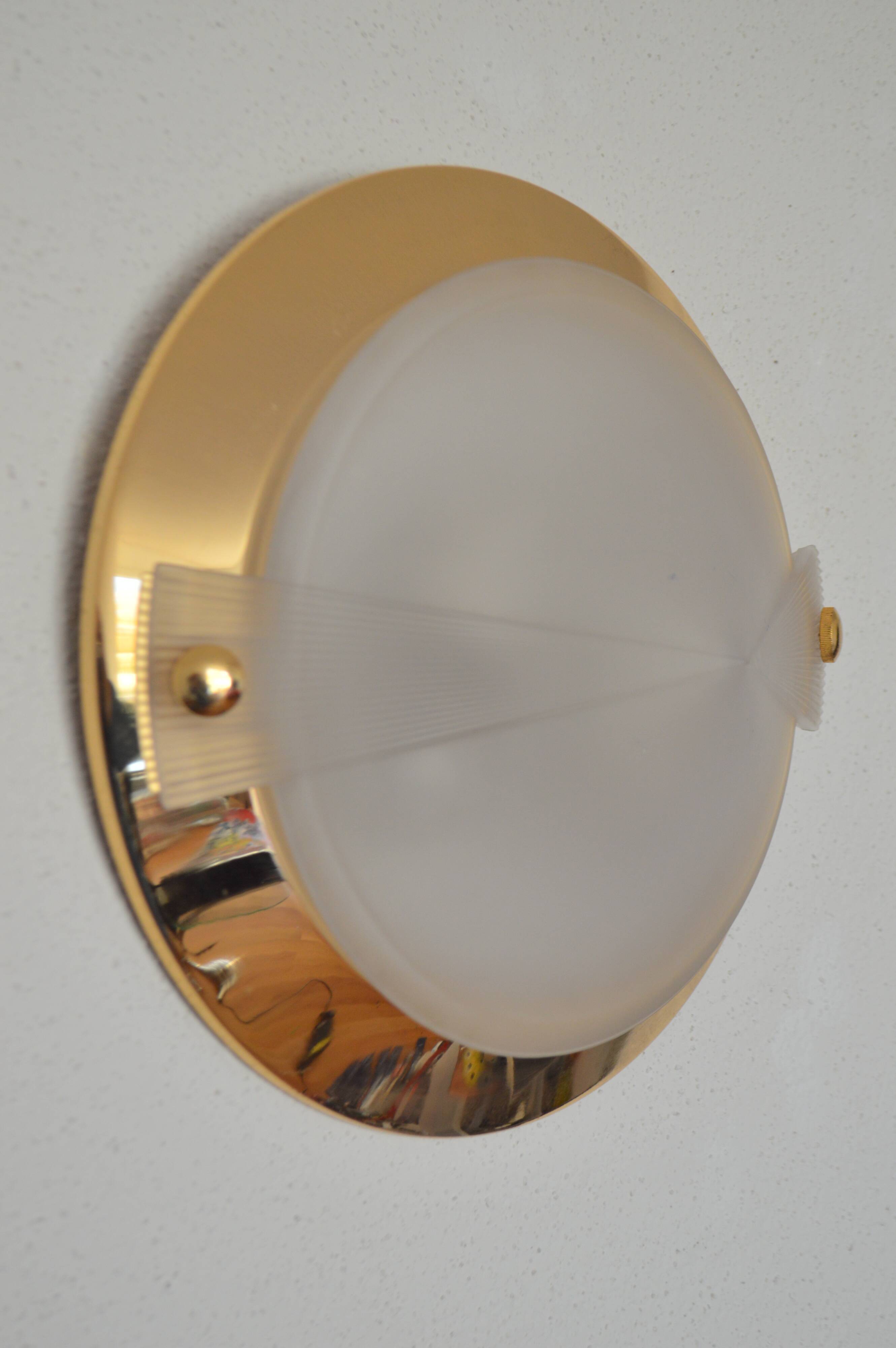 Wall light from the 80s vintage design gold glass