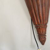 Asian wall lamp electrified wood