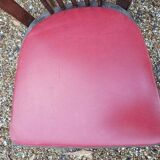 Chaises bistrot baumann bois et simili cuir rouge