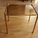 Space Age brass side table with smoked glass plate - Vintage