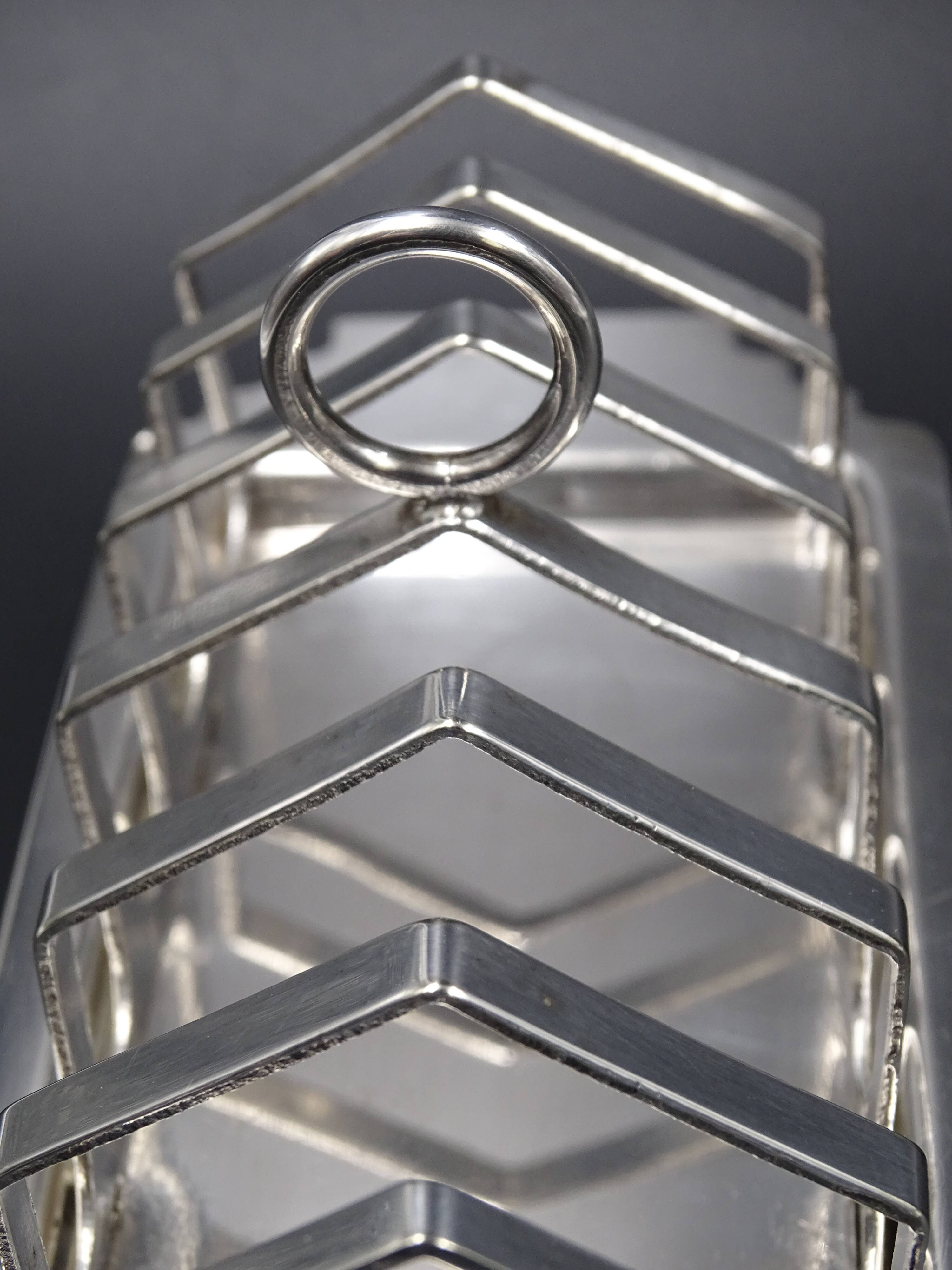 Silver metal toast holder, circa 1940 - good condition