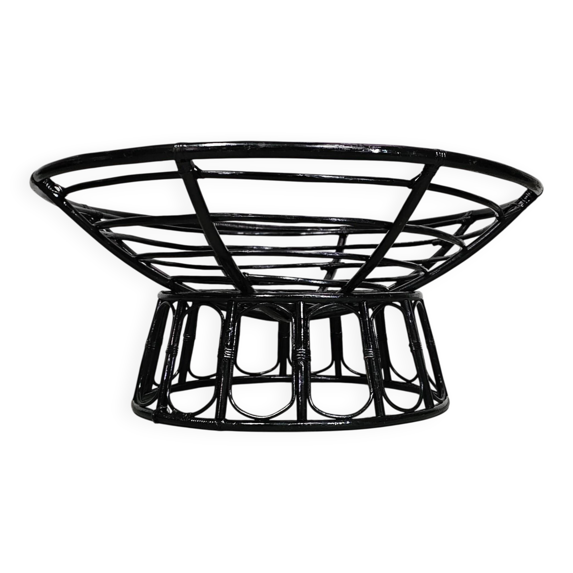 Papasan rattan lounge chair 1970s