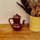 Cafetière en céramique marron vintage