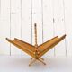 Folding fruit basket wood and vintage bamboo