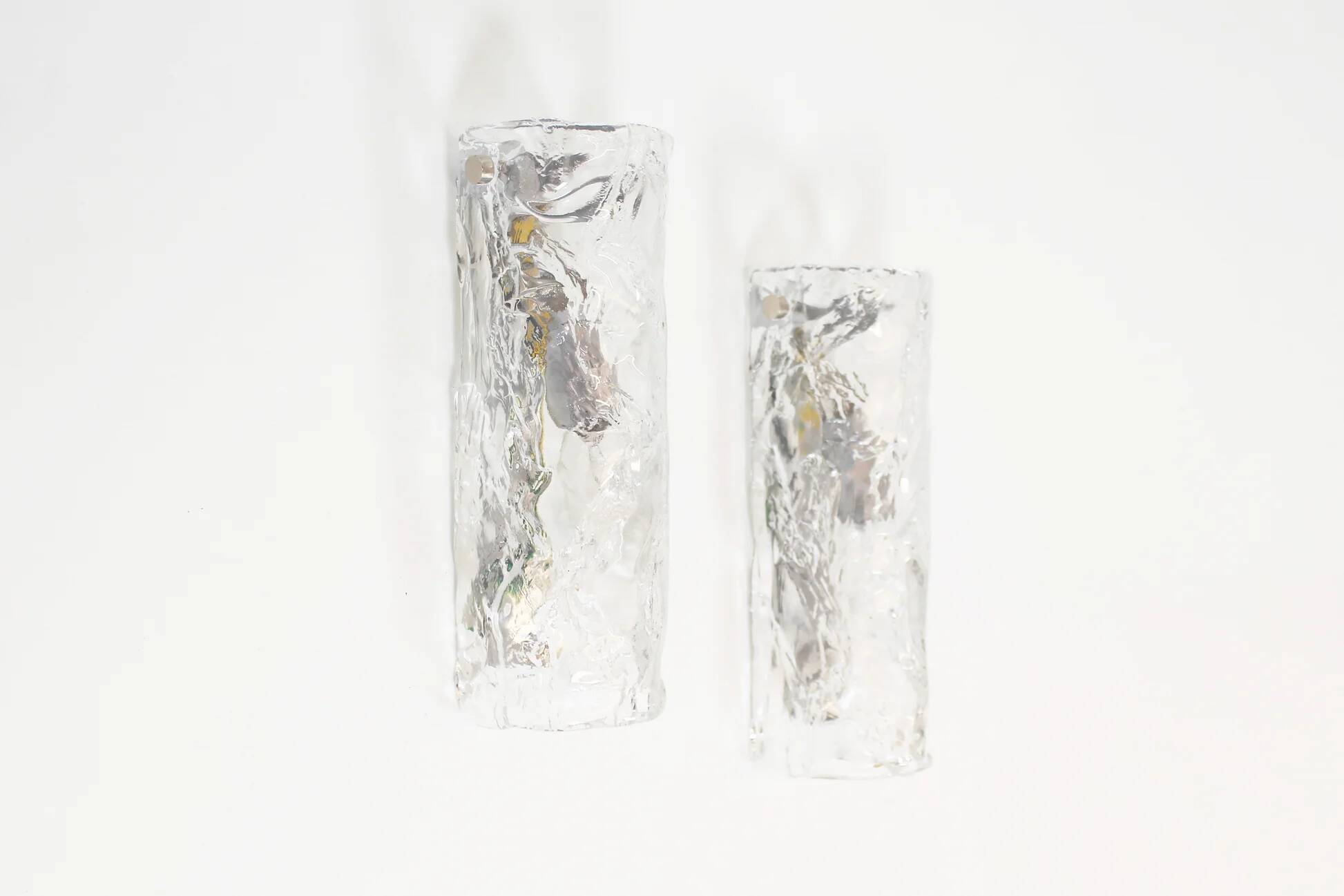Pair of medium size 1970's Murano glass wall lamps by AV Mazzega