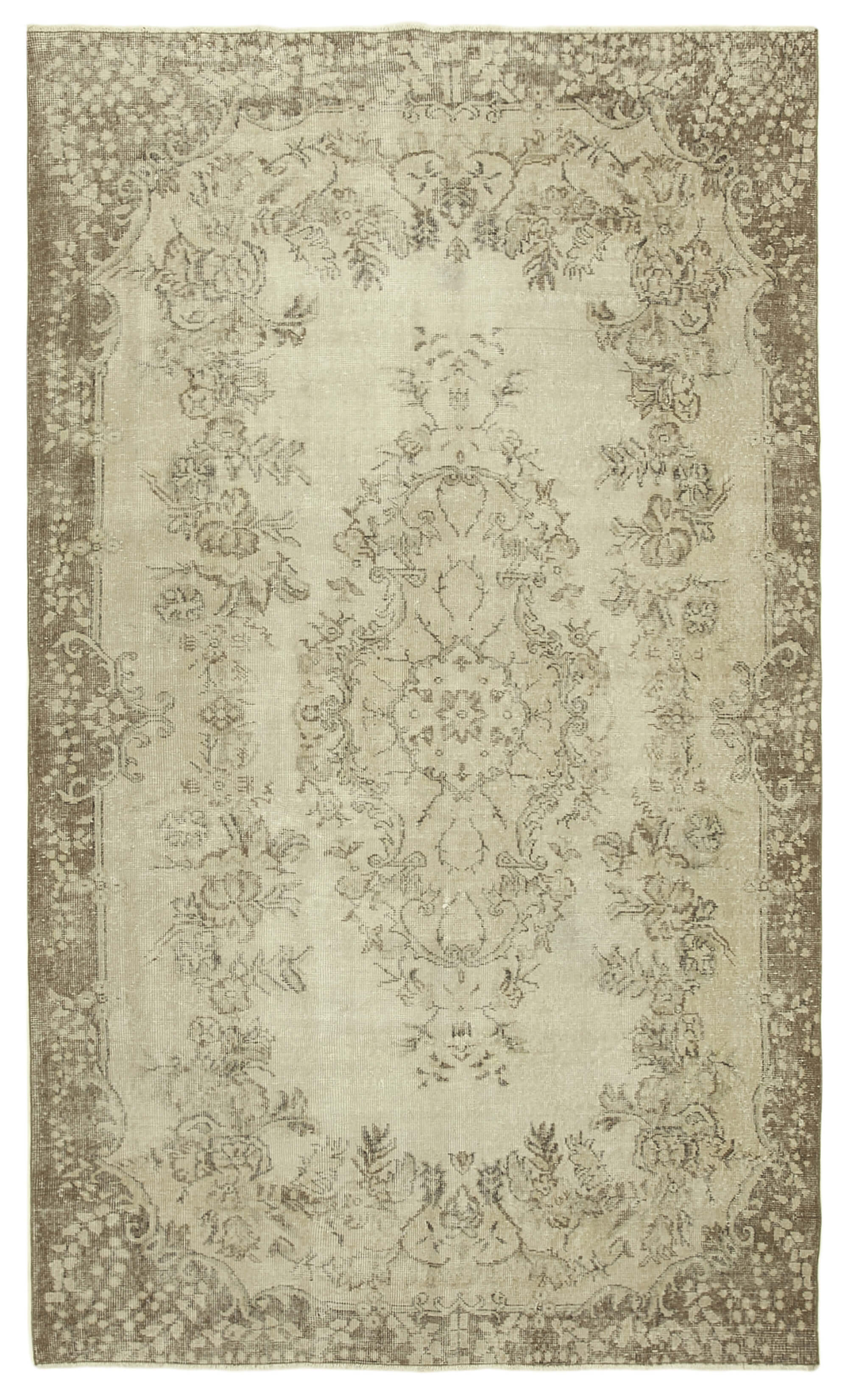 Handwoven anatolian beige carpet 177 cm x 300 cm