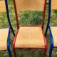 Set of 5 school chairs years '70 in red and blue
