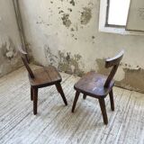 Pair of Aranjou elm “T” chairs