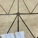 Pyramidal steel wire and glass coffee table