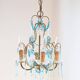 Lustre italien métal doré et bleu années 60