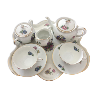 Service tête a tête thé/ café porcelaine de Limoges B&D  - Porcelaine France -