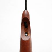 Scandinavian opaline and teak suspension by Uno and Östen Kristiansson for the
