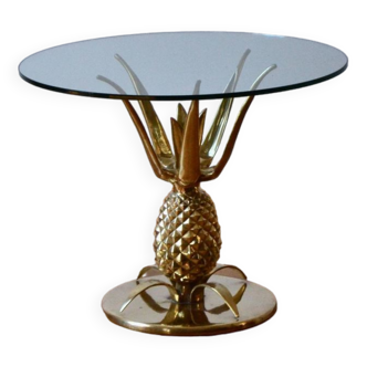 Sculptural brass and glass pineapple coffee table, france, 1970s, paris