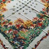 Vintage hunting tablecloth 145x125