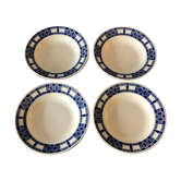 4 hollow plates made of ancient earthenware