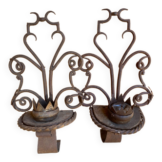 Old wrought iron wall lights