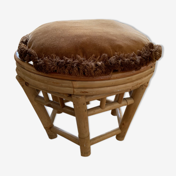 Rattan stool with cushion