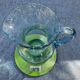 Pitcher or carafe in bubbled glass biot light blue