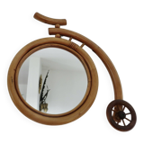 “Bicycle” mirror in rattan, bamboo 1960 1970
