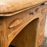 Antique light oak desk from the 1950s with 4 drawers