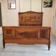 Vintage old walnut bed carved late nineteenth century