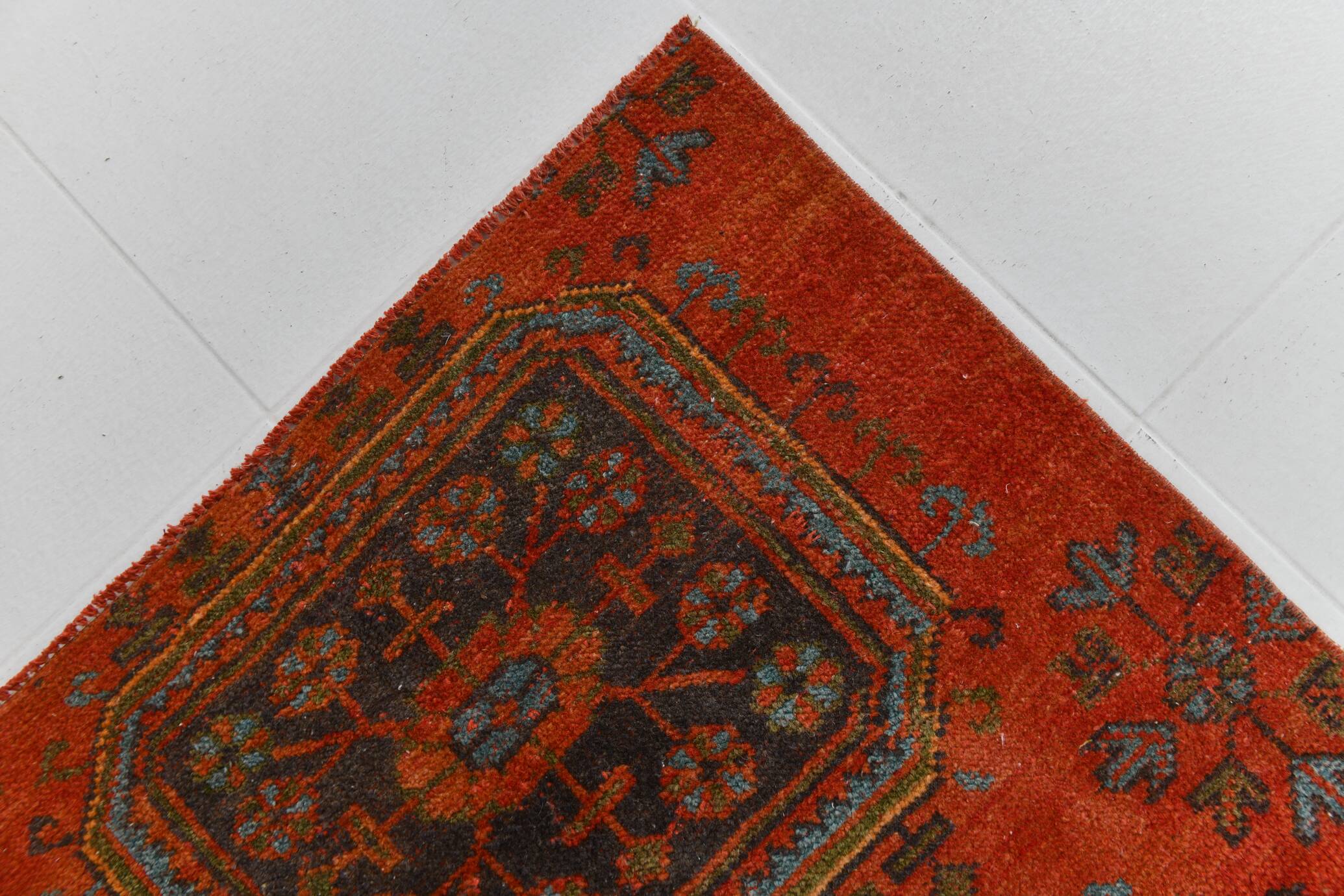 3x9 Pumpink Orange Vintage Turkish Runner Rug, 78x288Cm SK 23570