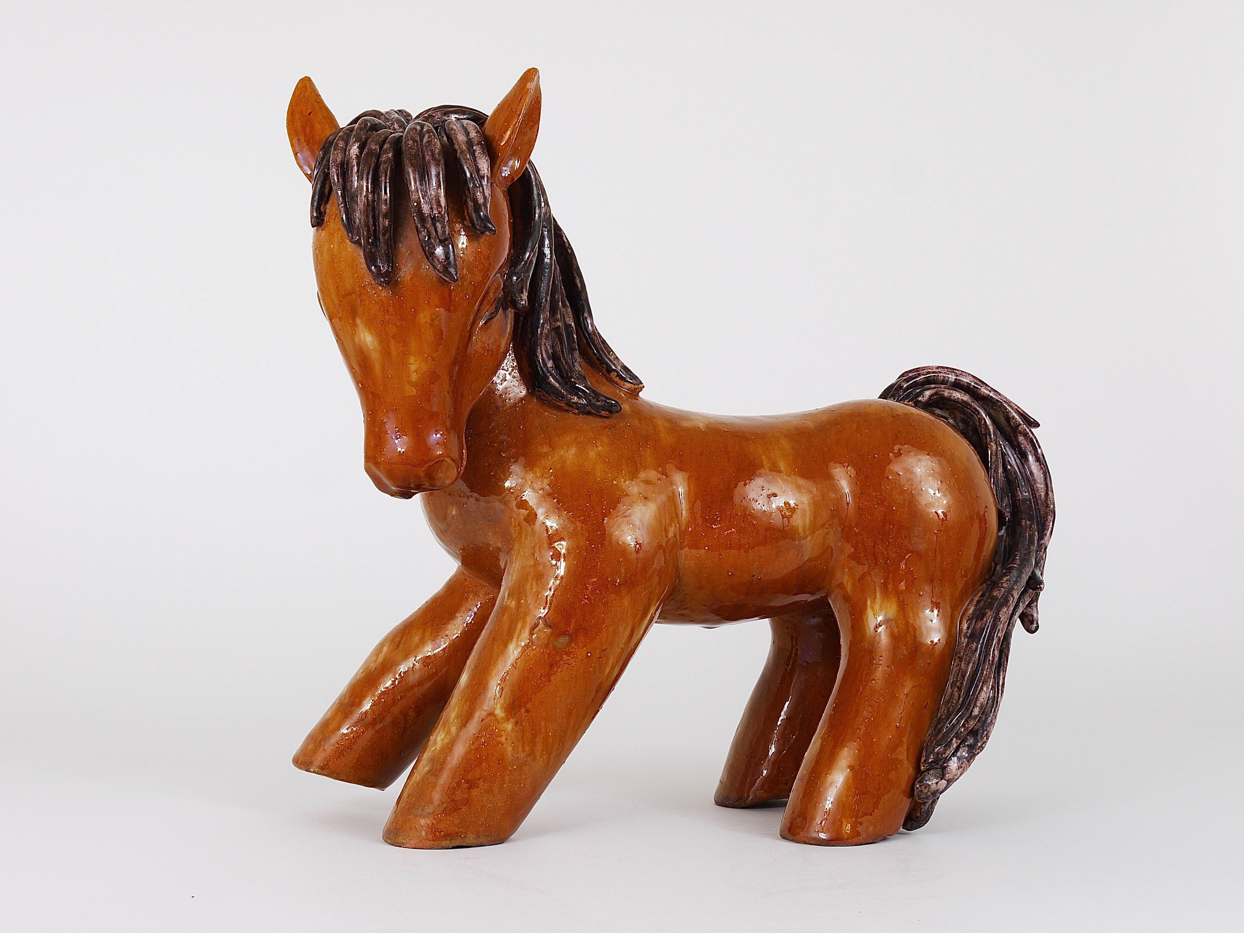 Walter Bosse Large Ceramic Horse Sculpture, Austria, 1950s