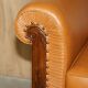 Restored three-seater leather canapé in late Victorian style.