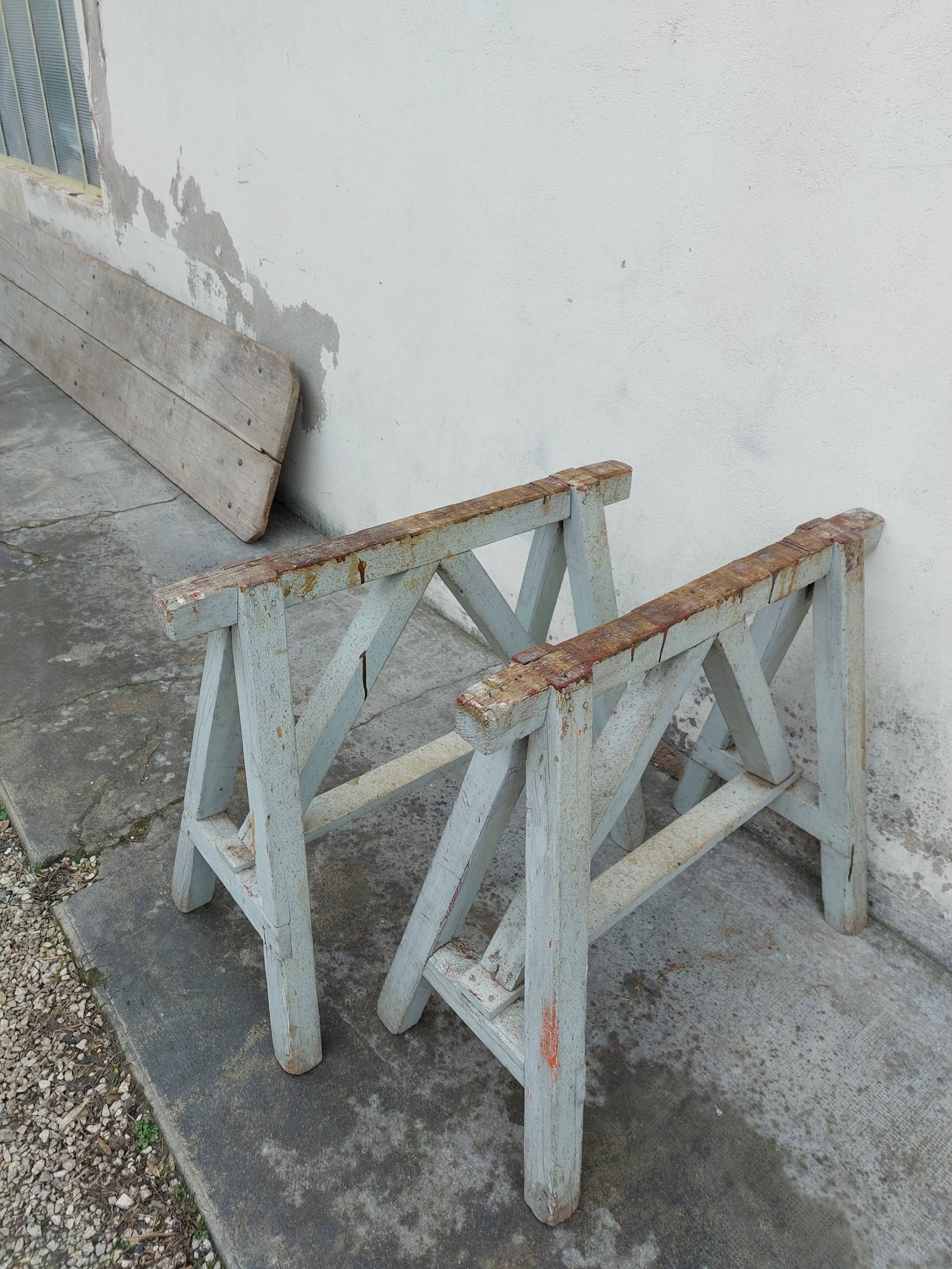 Workshop table in old wood 1950 -3m50