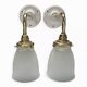 Pair of ribbed glass tulip wall sconces