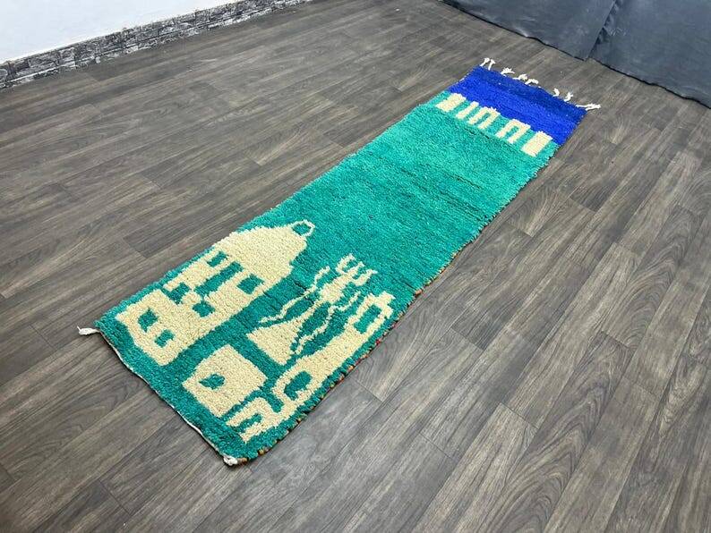 Handmade hallway rug 300cm x 70cm