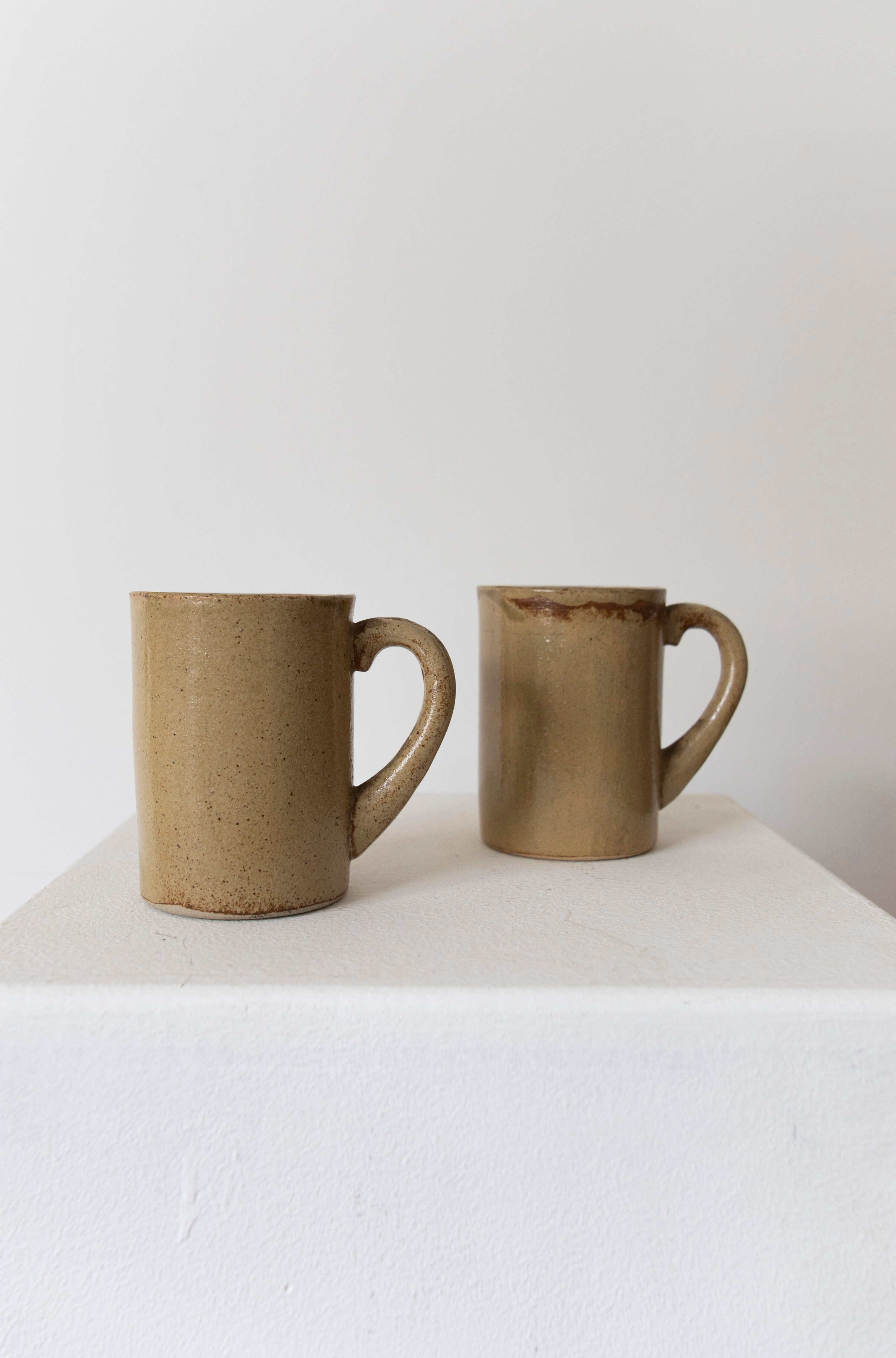 Pair of Puisaye sandstone mugs by Charles Gaudry, 1960s