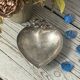 Heart and bow metal silver-plated catchall tray